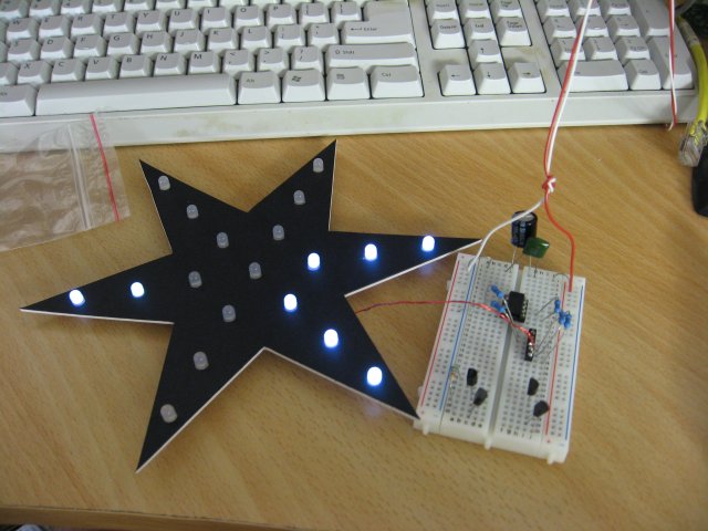 The Christmas Star during software development.