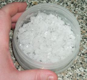 70 g of raw KClO3 crystals