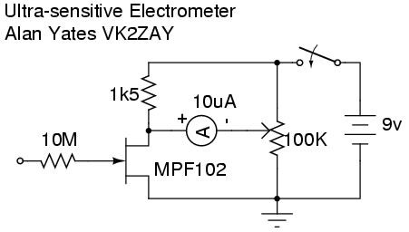 simple FET electrometer circuit