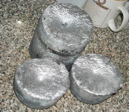 drossy ingots from the first melts