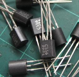 A small pile of BC556 transistors