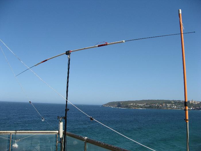The Ozi-pole on my Balcony, North Head in the background