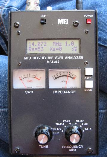 The MFJ-269 Measuring my Bicycle Loop Antenna